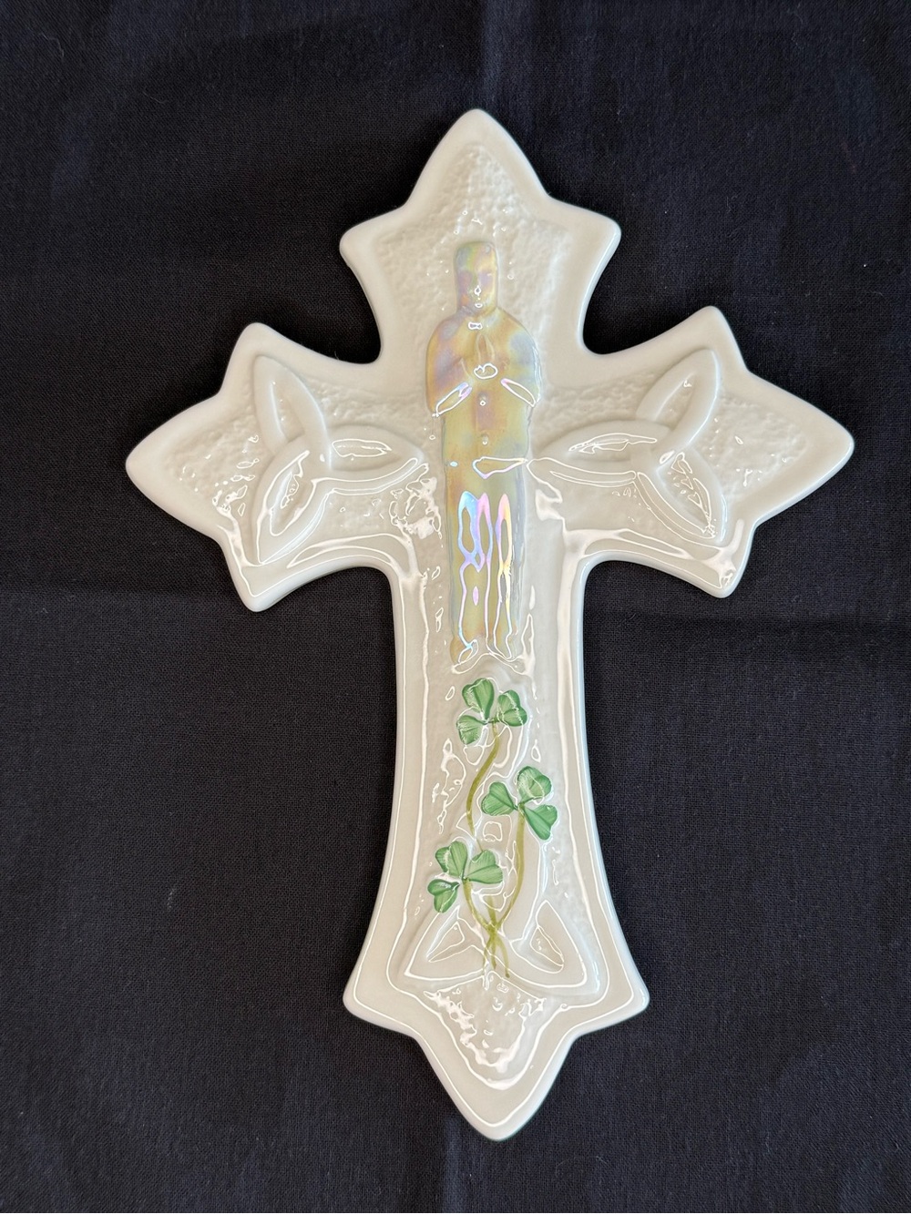 Belleek Ireland Porcelain First Holy Communion Wall Cross-Boy